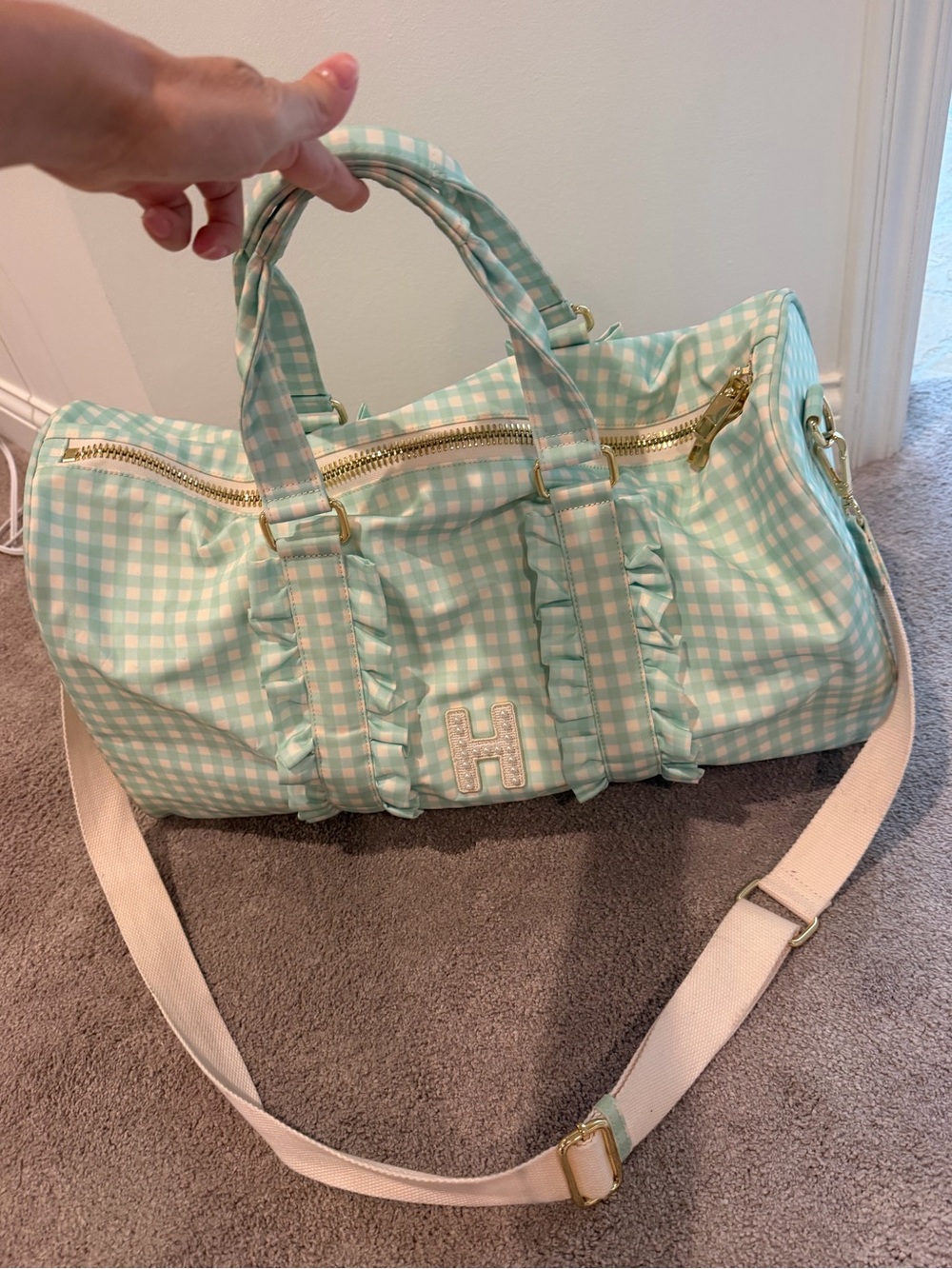 Stoney clover lane Women’s Mint Gingham duffel "H"